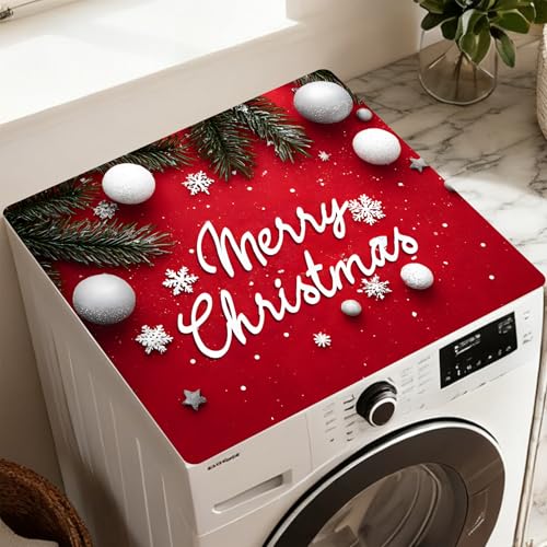 Image of Washer Dryer Top Cover Mat, Non-Slip Laundry Room Decor, Laundry Room Kitchen Appliance Decor Protector Size 23.6x19.7in