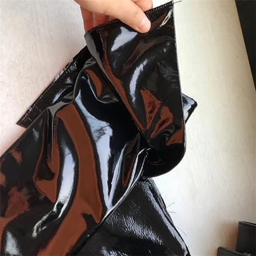 Unisex Long 65Cm Patent Leather Opera Gloves With A Double Lapel Cuff Over-Elbow Style For Elegant Formal4