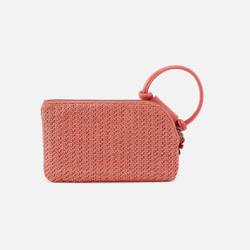 Image of HOBO Sable Leather Wristlet Clutch with Circular Handle, Zippered Closure, Credit Card Organizer, & Interior Zip Pocket