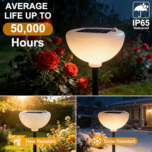 Image of Lightdot Solar Pathway Lights Outdoor Bright Solar Powered Garden Lights Dusk to Dawn, Auto On /Off, IP65 Waterproof Decor Landscape Lighting for Yard /Lawn /Walkway /Driveway-2Pack