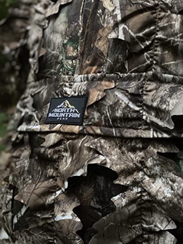 Image of North Mountain Gear Leafy Camo Hunting Jacket - Lightweight 1 /2 Zip Hoodie with Hood & Pouch