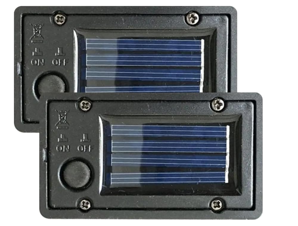 2 Pcs Solar Batteries for Outdoor Solar Lights Waterproof Battery Box Replacement Light Parts with Light Sensor DIY Garden Kit