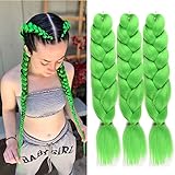 Lime Color Kanekalon Braiding Hair Crochet Synthetic Jumbo Braids Hair Extension 24 Inch 3pcs/Lot...