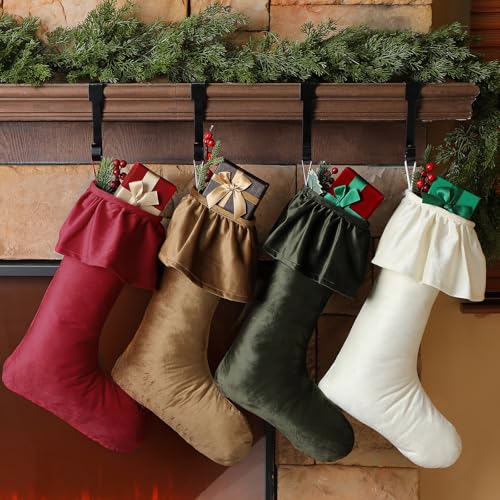 Kinlop 4 Pack 18 Inch Neutral Christmas Velvet...