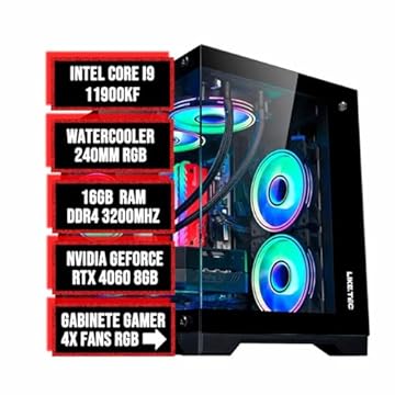PC GAMER CUBO INTEL CORE I9 11900KF, 16GB RAM, NVME 512GB, RTX 4060 8GB, WATERCOOLER 240MM