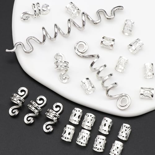 Accesorios de Metal para Trenzas 27 Pzas Plata miniatura 2