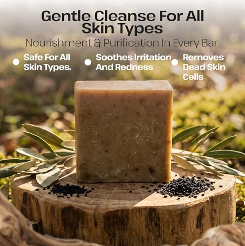 Image of Dr. Ancient Black Seed Soap Bar - Organic, Natural, Vegan Handmade Soap with Black Seed Oil for Deep Cleansing and Hydration, Chemical-Free and Eco-Friendly, Suitable for All Skin Types
