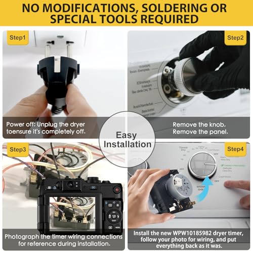 Image of W10185982 WPW10185982 Dryer Timer Replacement, Genuine OEM Quality, Replaces 418-618-20-B5, AP6016541, PS11749831, 1546812, Fits Whirlpool, Maytag, Kenmore, Crosley Dryers, 2-Year Warranty