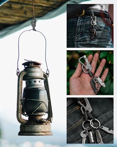Image of KeyUnity Titanium Magnetic Quick Release Keychain, One-Hand Detachable Connector for Car Keys, USB Drives and EDC, Black, KA48 Large-2 Pack