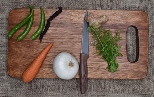 SDP Natural Neem Wood- Handmade, Antibacterial & Reversible Cutting Chopping Board for Meats, Slicing Fruits, Chopping Vegetables | Rectangle Cutting Board | Single Block Neem Wood | Large Size 40 cm