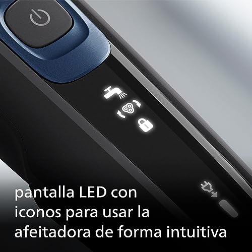 Miniatura 4 de Philips Serie 5000 Afeitadora Eléctrica Hombre, Máquina de Afeitar Barba con recortadora, 27 cuchillas, Cabezal flexible 360º, 50min de uso, En Seco y Húmedo, Recargable, Funda, S5465/18, Azul Metal