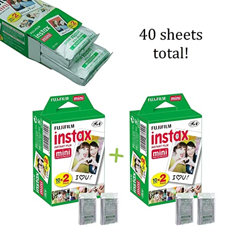 Fujifilm-Instax-Mini-40-Instant-Camera-Vintage-Black-Fujifilm-Value-Pack-40-Sheets-Shutter-Accessories-Bundle-Includes-Vintage-Style-Compatible-Carrying-Case-Black-Photo-Album-64-Pockets