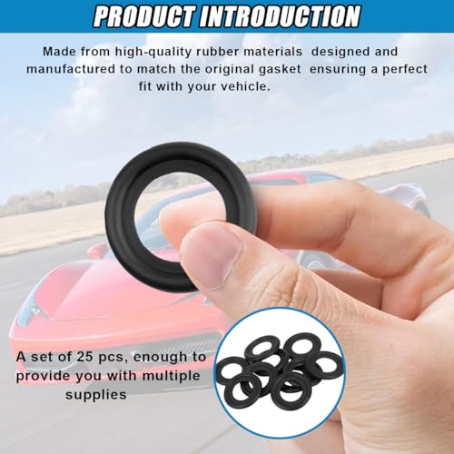 Image of 25PCS M12 Car Oil Drain Plug Gasket - Rubber Car Sealing Gasket Replacement for #12616850 3536966, Car Engine Oil Pan Crush Washers Rubber Rings for Cascada Enclave (M12)