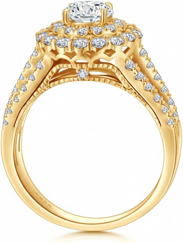 Molioaki 1.5 Carat (ctw) D-VVS Moissanite/Lab-Grown Diamond/Natural Diamond Engagement Wedding Rings for Women 925 Sterling Silver 10K 14K 18K Gold Moissanite Rings, Size 3-14