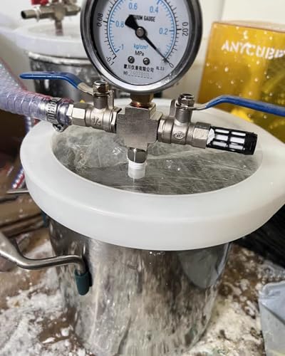 Oracra Vacuum Chamber Heavy-Duty Vacuum Chamber Kit 100 72 51 35 20 19 12 6 L, Wood Stabilizing Degassing Pressure Pot with Acrylic Lid, Resin Bubble Vacuum Barrel(5 Gallon/19L)