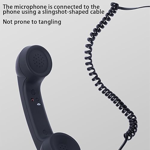 Miniatura 4 de Auricular retro para teléfono, teléfono retro para conectar al teléfono celular, teléfono retro tipo C, con cable, receptor de mango fijo para