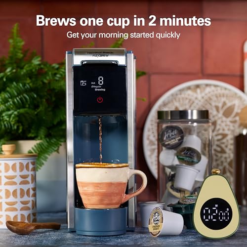 Image of Hamilton Beach FlexBrew Advanced 4-in-1 Single Serve Coffee Maker | Hot & Iced Coffee Maker | Removable 45 oz. Reservoir | Uses Pod Packs & Grounds | Fast Brewing | Kitchen Makeover Blue