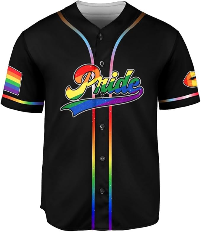 Personalized LGBTQ Shirt, LGBT Pride Baseball Jersey, Custom Lesbian Gay Shirt, Rainbow LGBT Pride Month Baseball Jersey 5