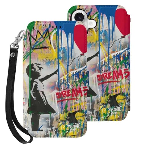 iPhone 17P[X 蒠^ ̎q ԂD A[g Banksy oNV[ ACtH17/17Air/17Pro/17ProMaxpP[X X}zP[X PUU[ J[h[ ƌ݊̂