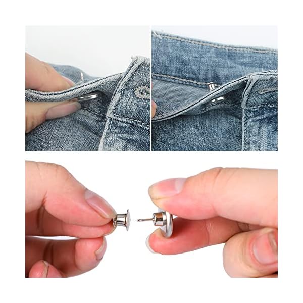 12PCS Button Pins for Jeans|Replacement Button|Instant Detachable Pants Pins to Extend or Reduce Pants Waist Size, Suitable for Cowboy Clothing, Backpack, Skirt, Jackets, Bags,Crafts DIY - Image 5
