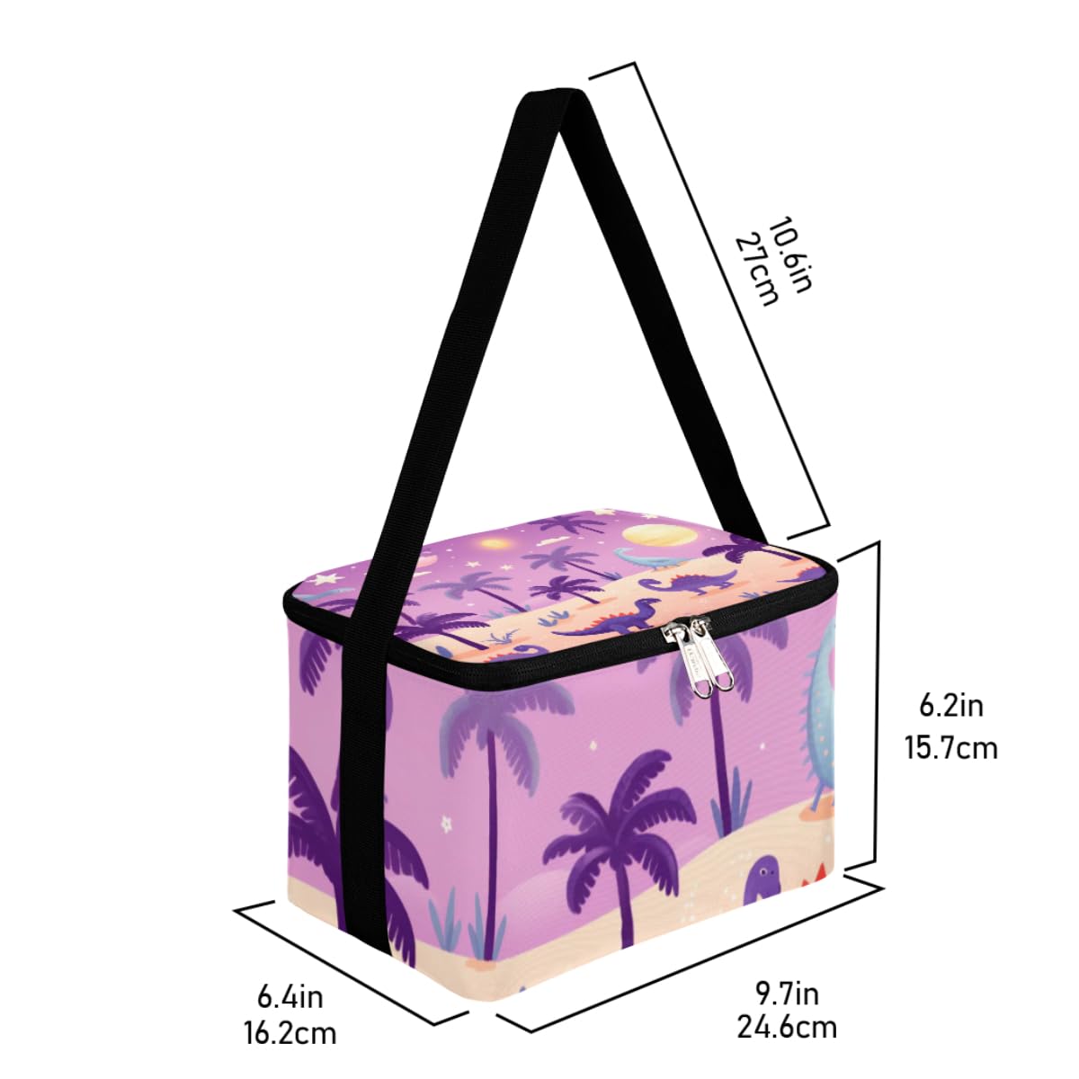 GzLeyigou Lunch Bags for Women Men 9 Cans,Cartoon Dinosaur Hot & Cold Food Delivery Bag Insulated Grocery Bag Insulated Lunch Box Beach Cooler Bag for Office Work Picnic Beach