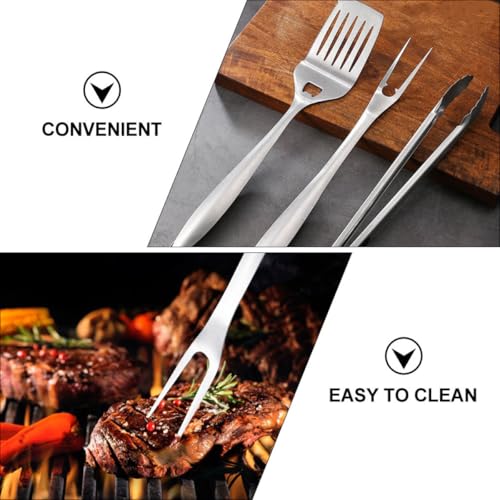 Kit de 3 utensilios para parrilla en acero inoxidable miniatura 6