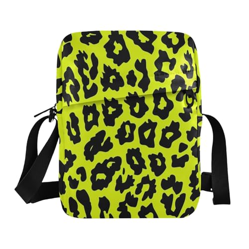 messenger bag for men cross body bag for woman Purse Bag Adjustable Strap for Casual Casual- Leopard Yellow