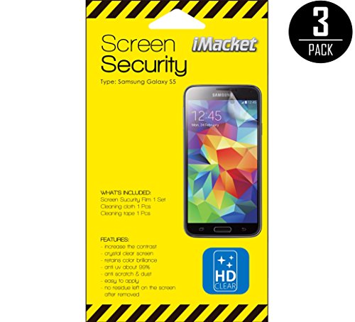 Galaxy S5 Screen Protector, (3-Pack) iMacket ® Premium HD Clear Screen Protector for Samsung Galaxy S5