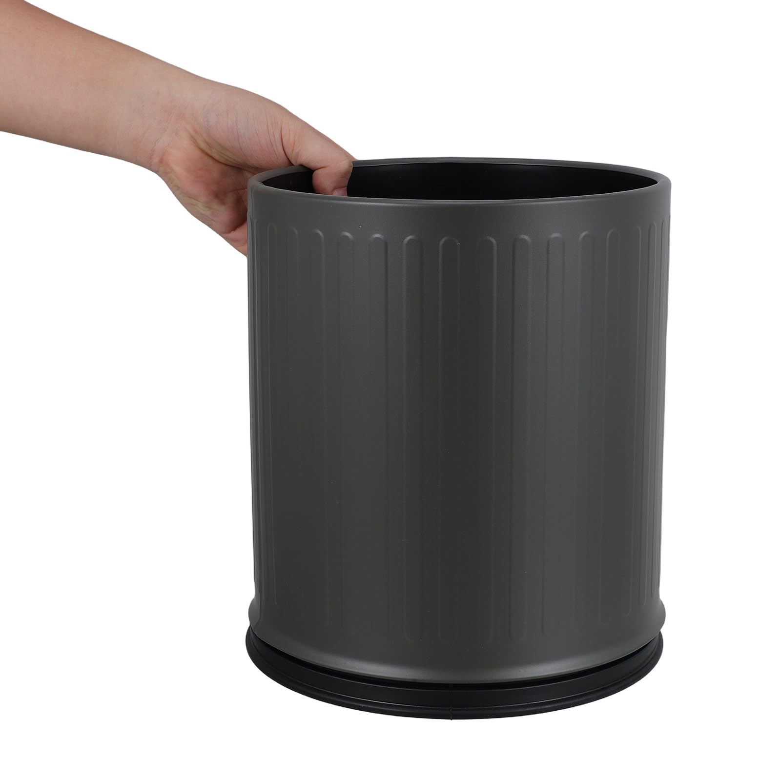 Healeved Papelera sin Tapa de 10 L de Acero al Carbono para Baño