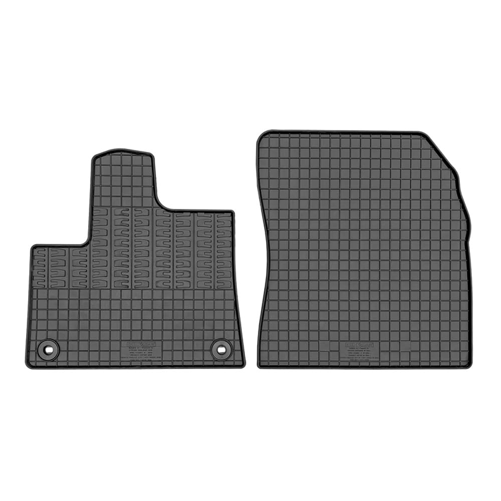 Set Tapis de Caoutchouc Compatible avec Citroën e-Berlingo & Opel Combo-e & Peugeot e-Rifter/e-Partner & Toyota City/Verso EV 2024- (2-pièces + Points de fixage), Noir