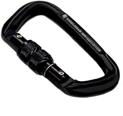 Mosquetão aço D operações especiais 50KN trava rosca SideUp