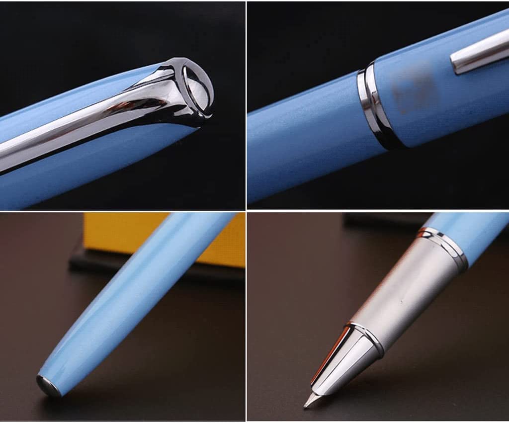 Boli de Lujo Pluma estilográfica de Metal, Pluma de Escritura con Agarre cómodo, Pluma de Punta de 0,38mm, convertidor de Tinta para Escritura de Estudiantes, Pluma de caligrafía Llamativo