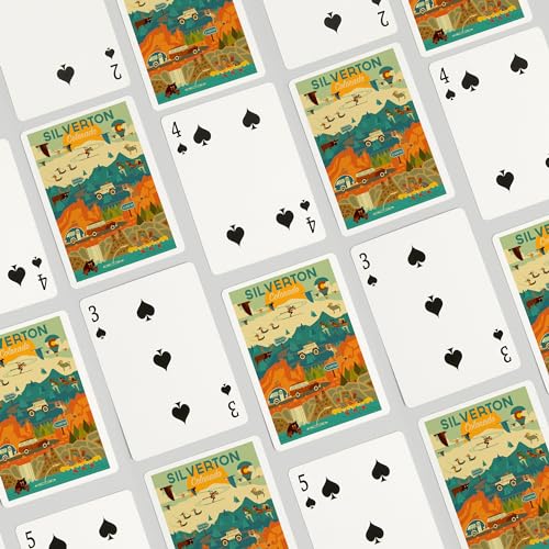 Lantern Press Silverton Colorado Geometric naipes poker miniatura 4