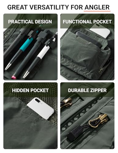 PEHMEA Men's Fishing Vest Utility Detachable Summer Vests with Pockets for Safari Travel Outdoor Work Photo Cargo Fly3