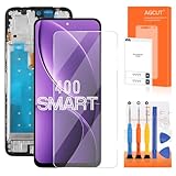 AGCUT Écran LCD pour Honor 400 Smart Ecran Replacement pour Honor 400 Smart LGN NX1 6,77 Pouces LCD Display Digitalizer Ecran Tactile Assemblée De Réparation avec Outils, Noir avec Cadre