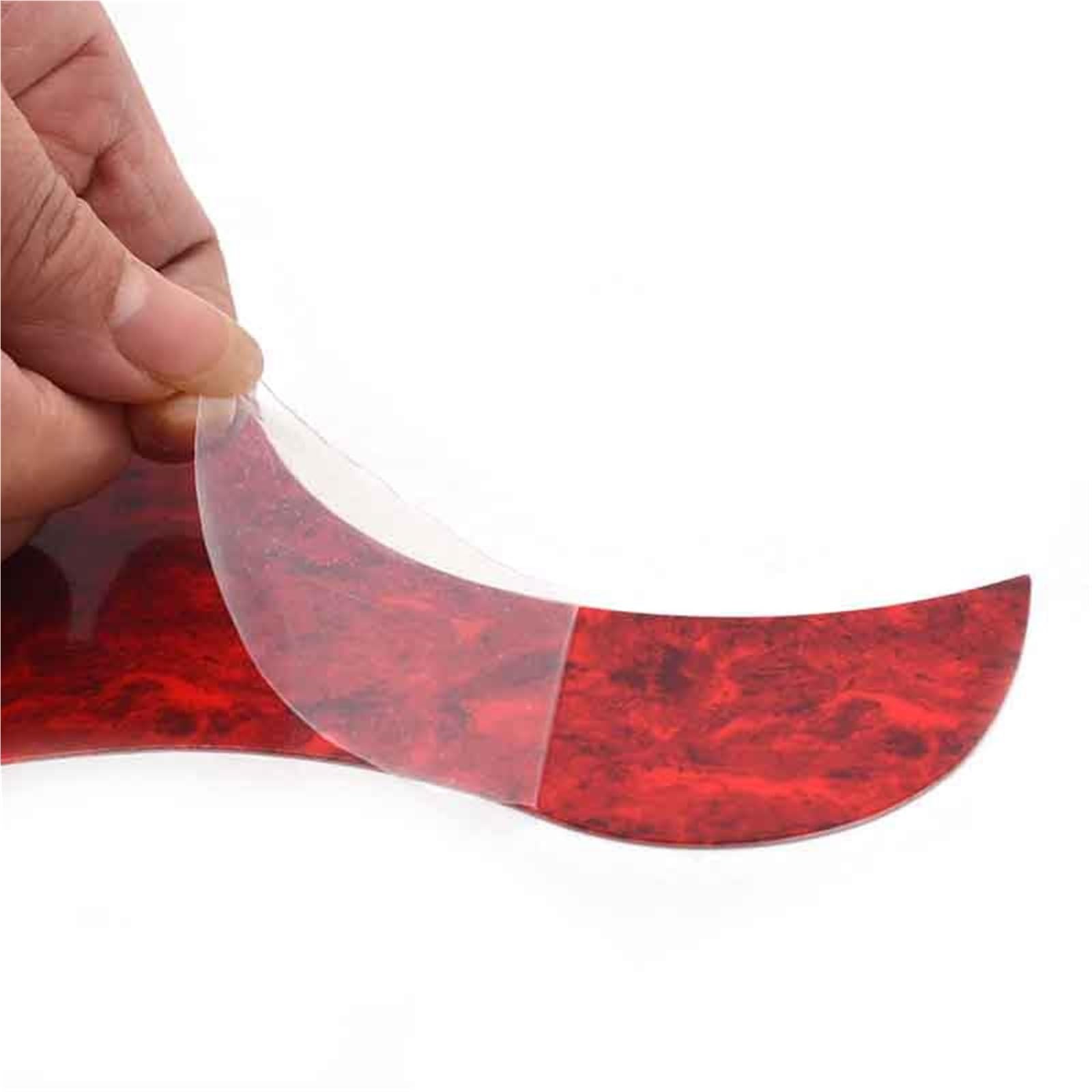Plaque De Protection Pickguard Guitare Acoustique 41 Pouces Bois Motif Fleur Et Oiseau - Rouge