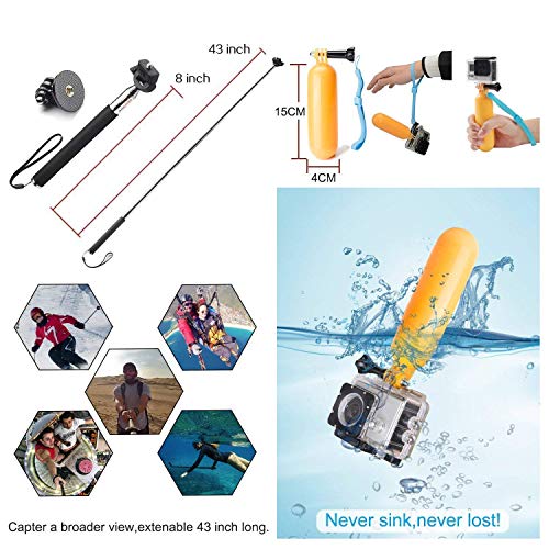 ADOFYS 61 in 1 Action Camera Accessories Kit Compatible for GoPro, Sony Action Cam, Nikon, Garmin, Ricoh Action Cam, SJCAM and All Other Action Cameras 4 51LrZBnZbjL