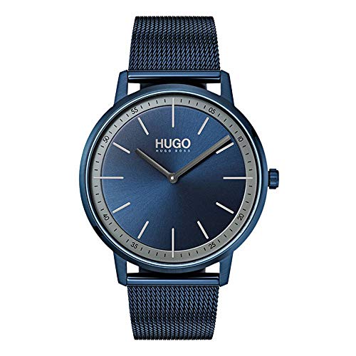 HUGO by Hugo Boss Men's Year-Round Quartz Watch with Stainless Steel Strap, Blue, 20 (Model: 1520011)