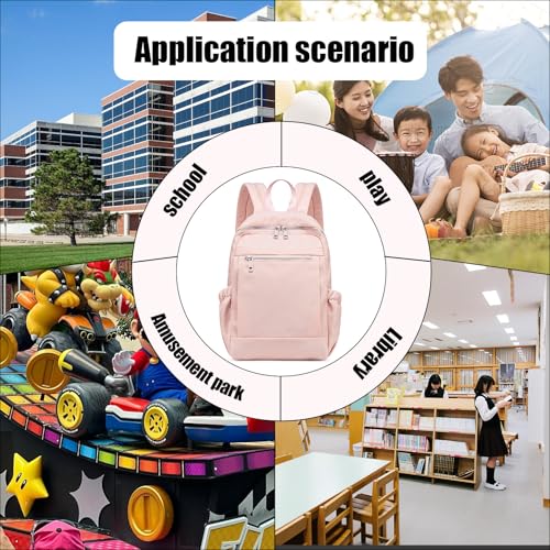 LOIDOU Mini Rucksack für Frauen Kleiner Rucksack Geldbörse Leichtgewicht Mädchen Casual Daypack Bookbag für College Schule Arbeit Reisen, Rosa(35cm)