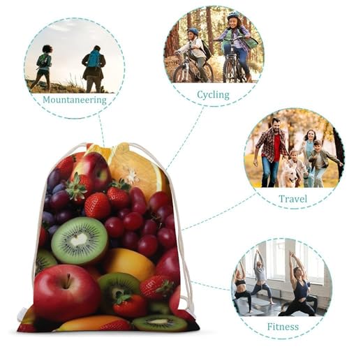 Fresh Fruits And Vegetables Drawstring Backpack Gym Bag Lightweight Sackpack Gift for Hiking Travel Beach Shopping3