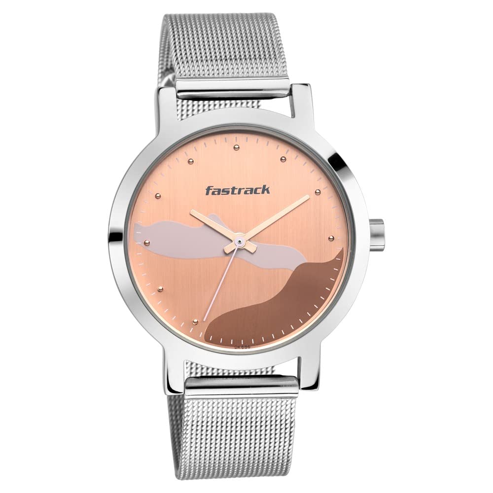 Fastrack Bare Basics Quartz Analog Rose Gold Dial Stainless Steel Strap Watch for Girls-NS6222SM01 (B08R5XJPF9) Amazon Price History, Amazon Price Tracker