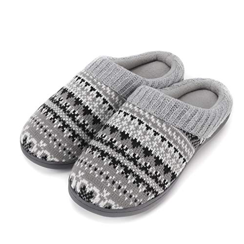PENNYSUE Women's House Slippers Comfort Sweater Knit Memory Foam Slippers Anti-Slip Sole
