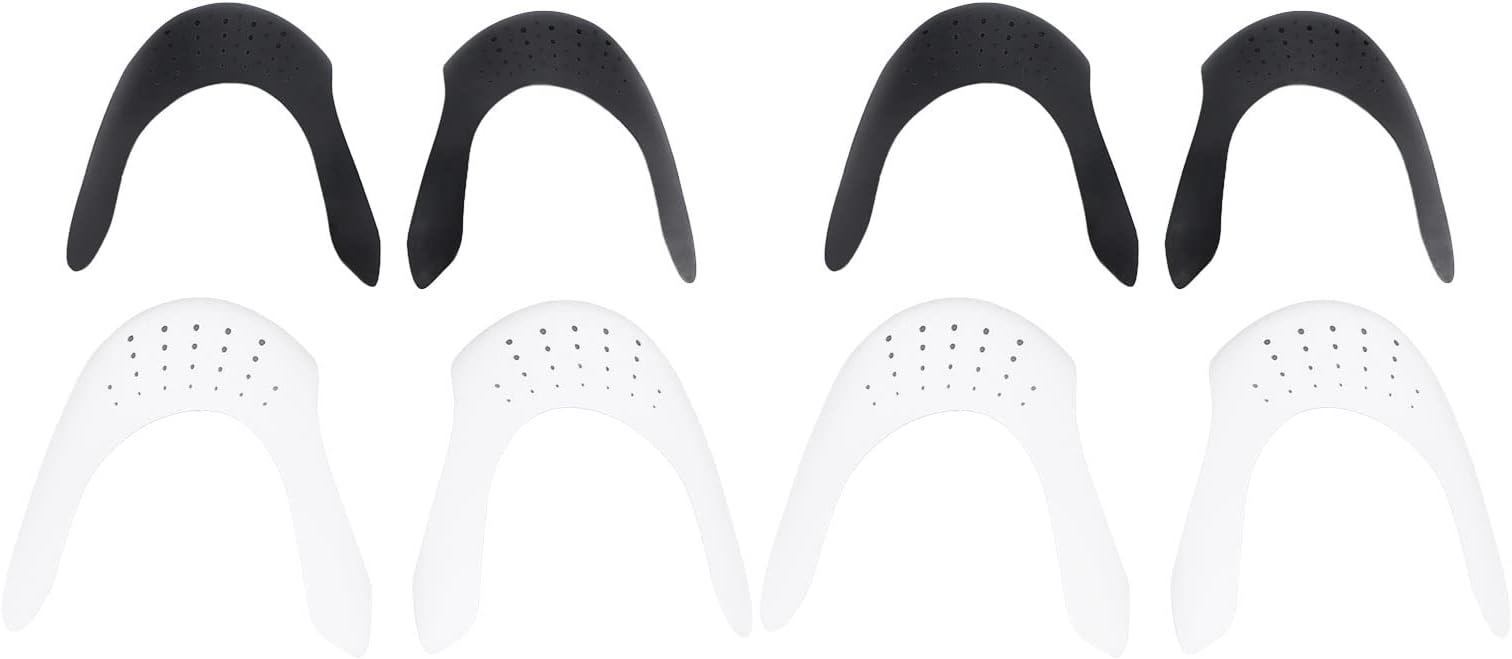 ZJchao4 Pairs Shoe Shields, Shoe Creases Protector, Against Shoe Creases, Cuttable Reduce Crease Sneaker Shoes Protector Shaper, Universal Sneaker Protector, White Black