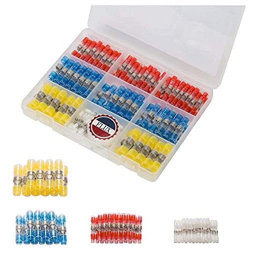 Solder Seal Wire Connectors 140PCS Heat Shrink Butt Connectors Waterproof Solder Butt Connector Kit Insulated Electrical Wire Terminals Butt Splice