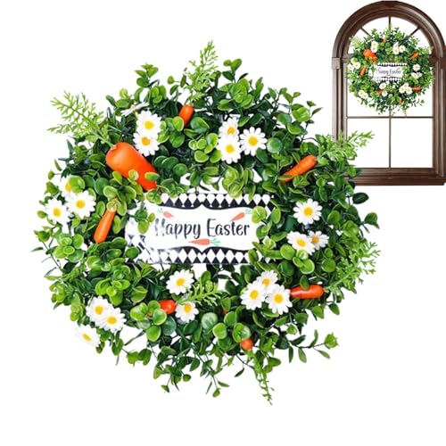 Corona de Flores Artificiales, Corona de la Puerta de Pascua - Festival de Pared Artificial Garland | Corona de Primavera ornamento de la Puerta de Salón de la Ventana de la Habitación