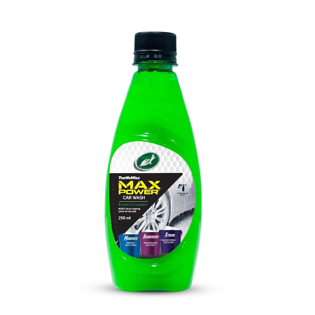 TurtIe - Wax Max Power Car Wash 250 ml – 3 Level Cleaning High Foam pH Balanced Shampoo, Removes Tough Dirt & Road Grime, Safe for All Paint, Deep Gloss Shine-image-41