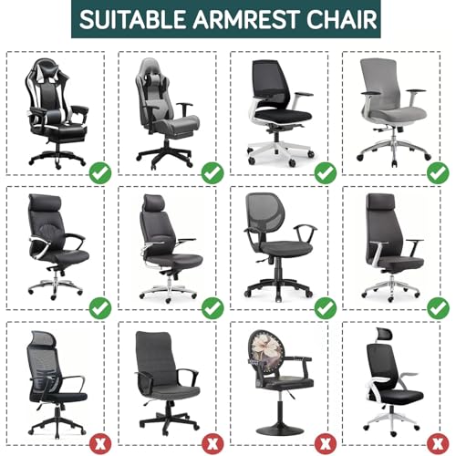 Image of HOKIPO 'SereneSolids' 140 GSM Armrest Covers for Office Chair (Elastic Style), 1 Pair, Teal (AR-5933-TEAL)