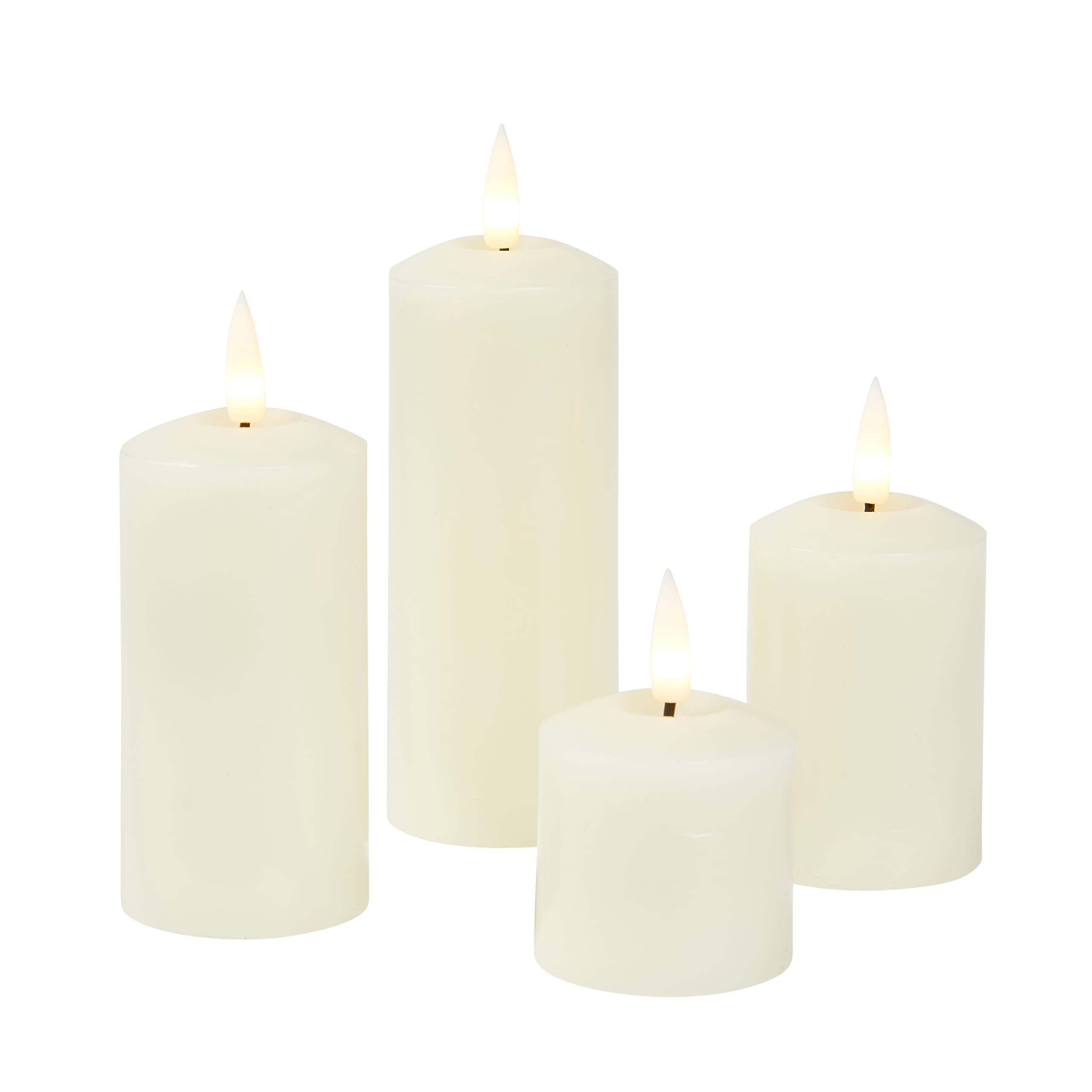 Lights4fun LED Kerze Mit Echter Wachsschicht - 12,5 Cm Batteriebetriebene Flammenkerze