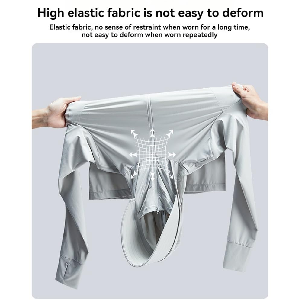 SPF50 Ice Silk Protector solar para hombre, camisas de protección contra erupciones de pesca, camisas de verano con protección solar ligera, abrigo de piel