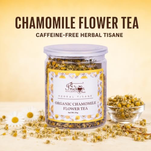 Image of The Indian Chai - Organic Chamomile Flower Tea - 50 Grams | Promotes Relaxation & Supports Rest | Soothes Mind & Calming | Soothing | Caffeine-Free, Natural Flowers | Herbal